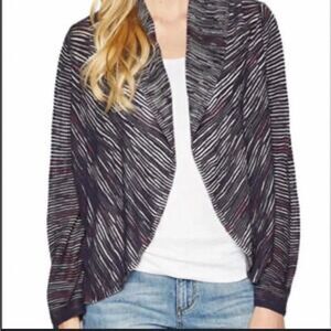 NIC+ZOE | Women’s Star Crossed Linen-Blend Ribbed Open Front Cardigan Sw…